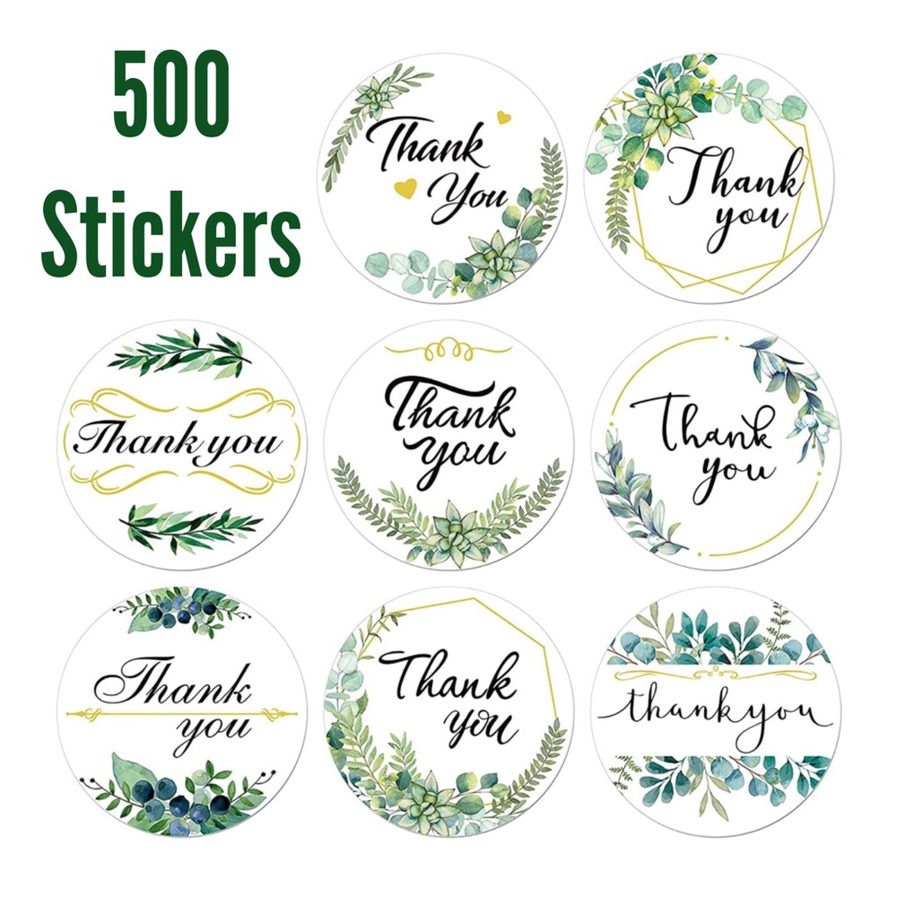 500 Thank You Stickers Botanical